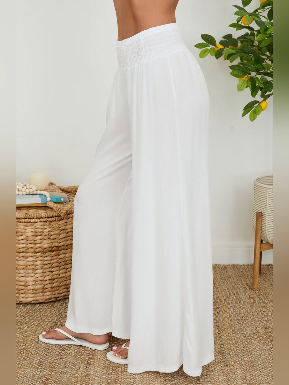 Emry Smocked Waist Wide Leg Pant